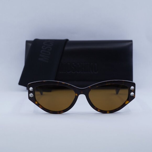 Moschino MOS109/S 0086 70 Cat Eye Sunglasses - Havana/Brown main image 10
